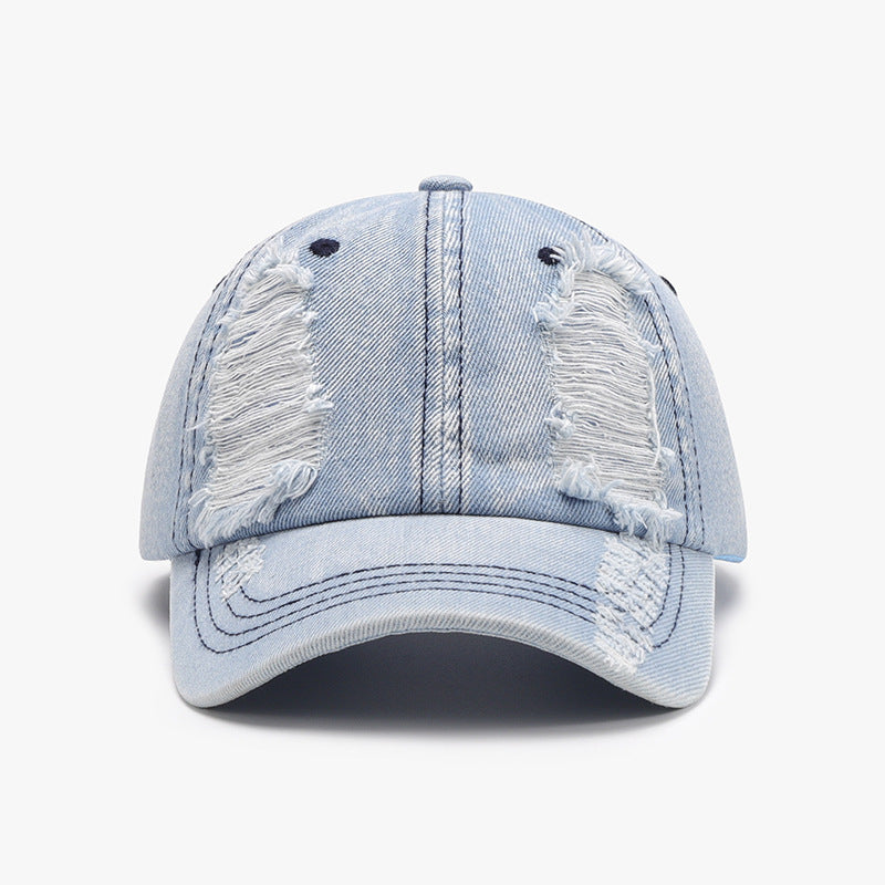 Distressed Cotton Baseball Cap - ShopEasier