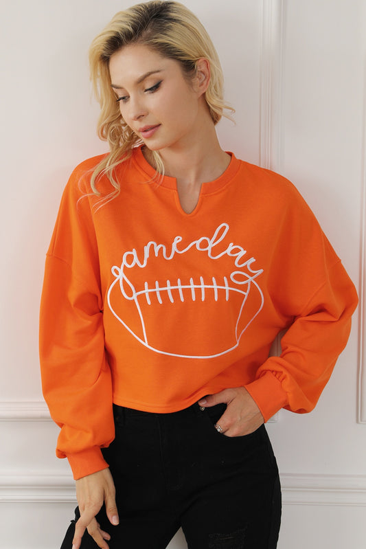 Touchdown Ready Football Graphic Notched Sweatshirt