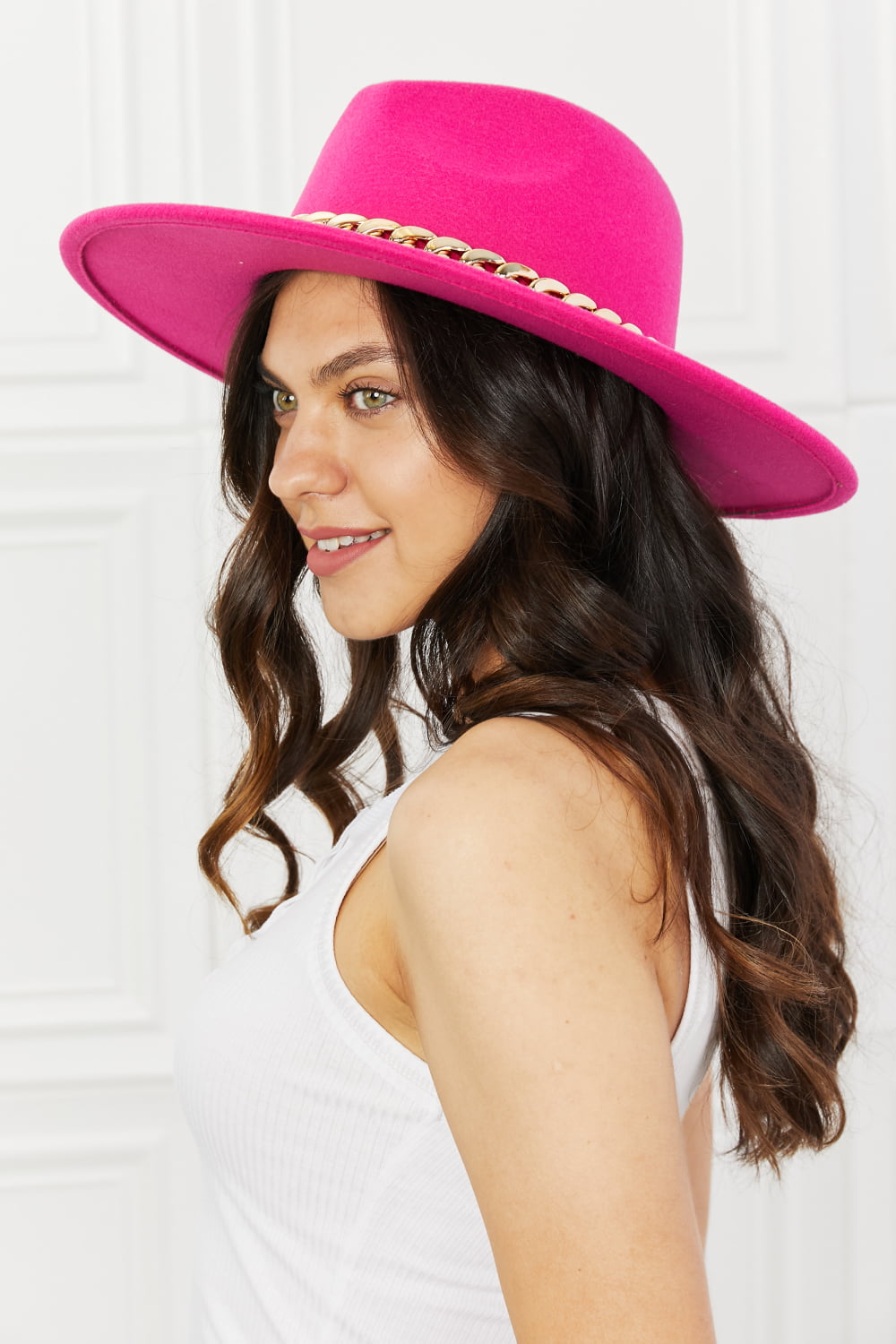 Fame Keep Your Promise Fedora Hat in Pink - ShopEasier