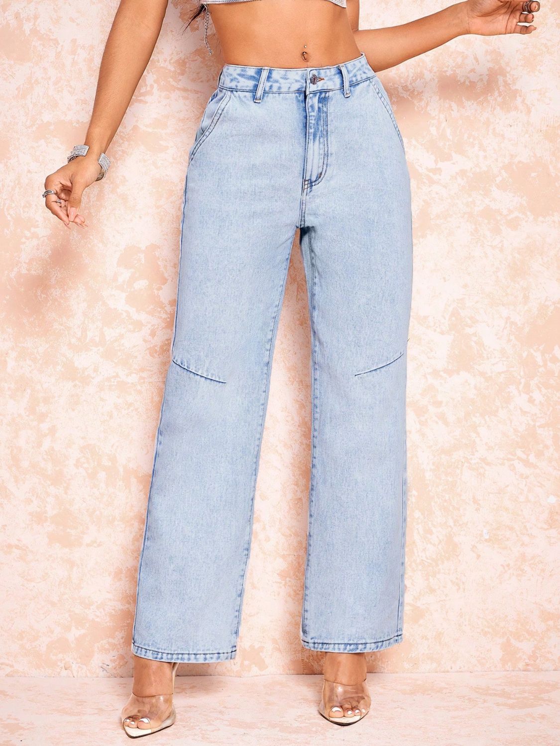 Straight Leg Jeans with Pockets - ShopEasier