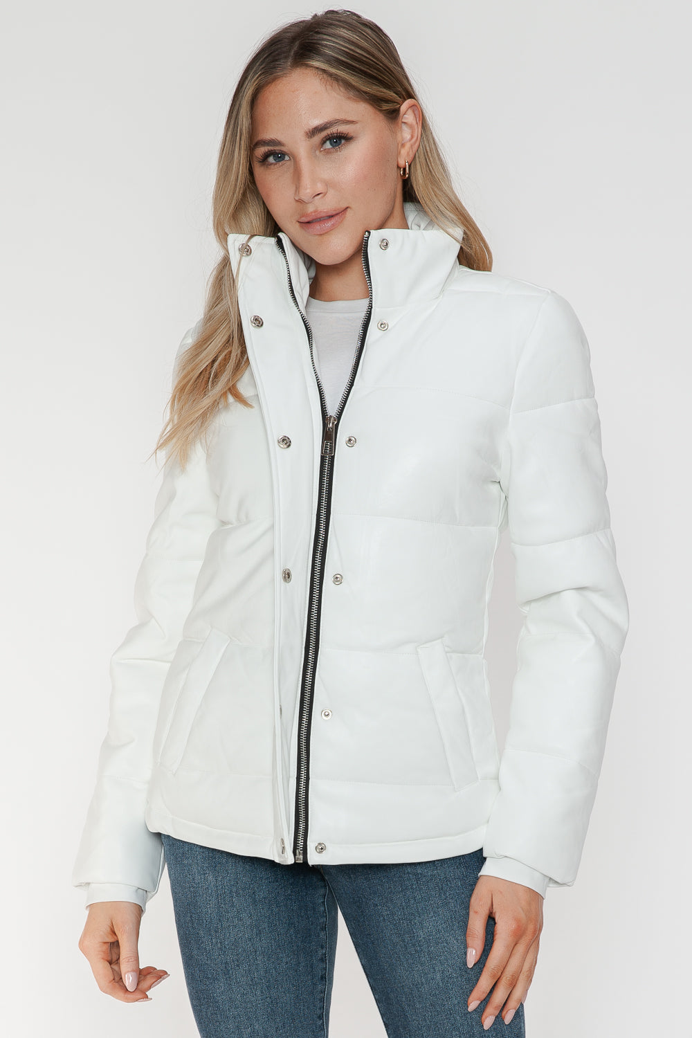 YMI Pocketed Zip Up Turtleneck Puffer Jacket - ShopEasier