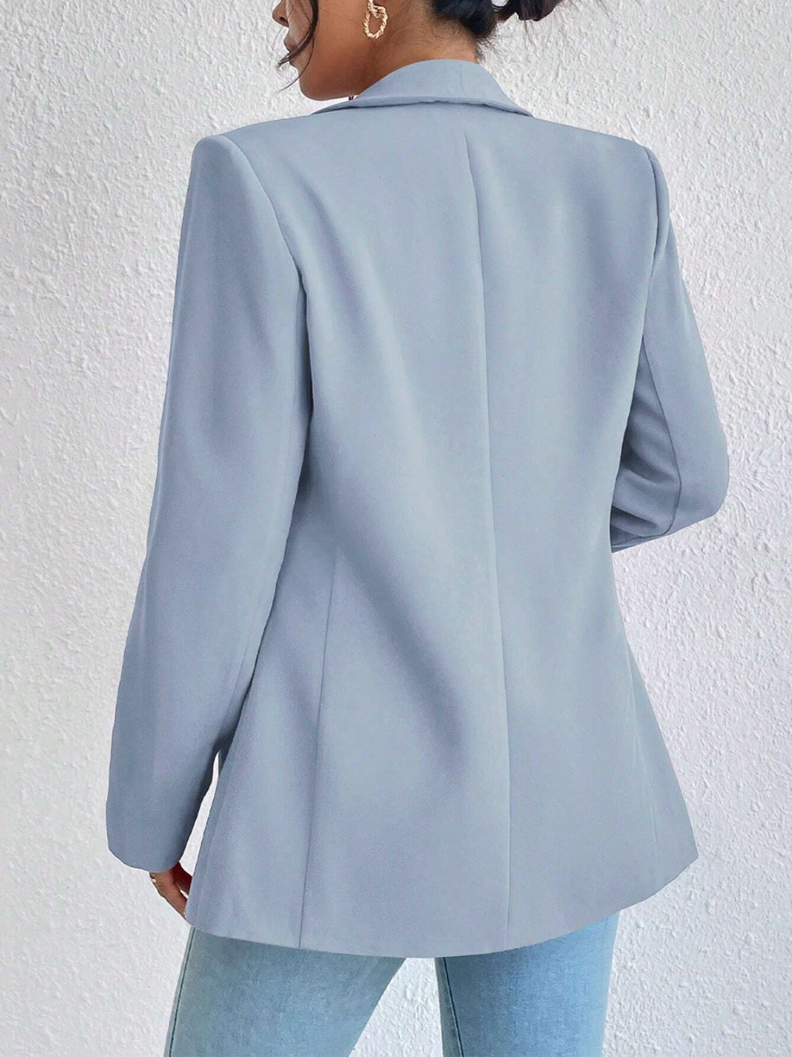 Shawl Collar Long Sleeve Blazer - ShopEasier