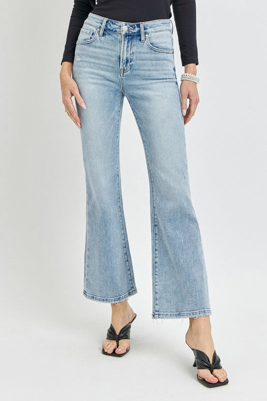 RISEN Full Size High Rise Ankle Flare Jeans - ShopEasier