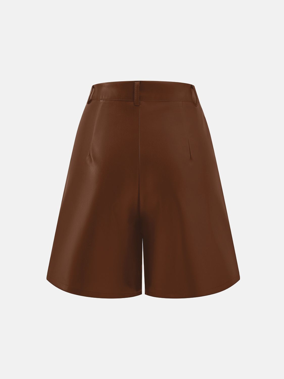 Faux Leather High Waist Shorts with Pockets