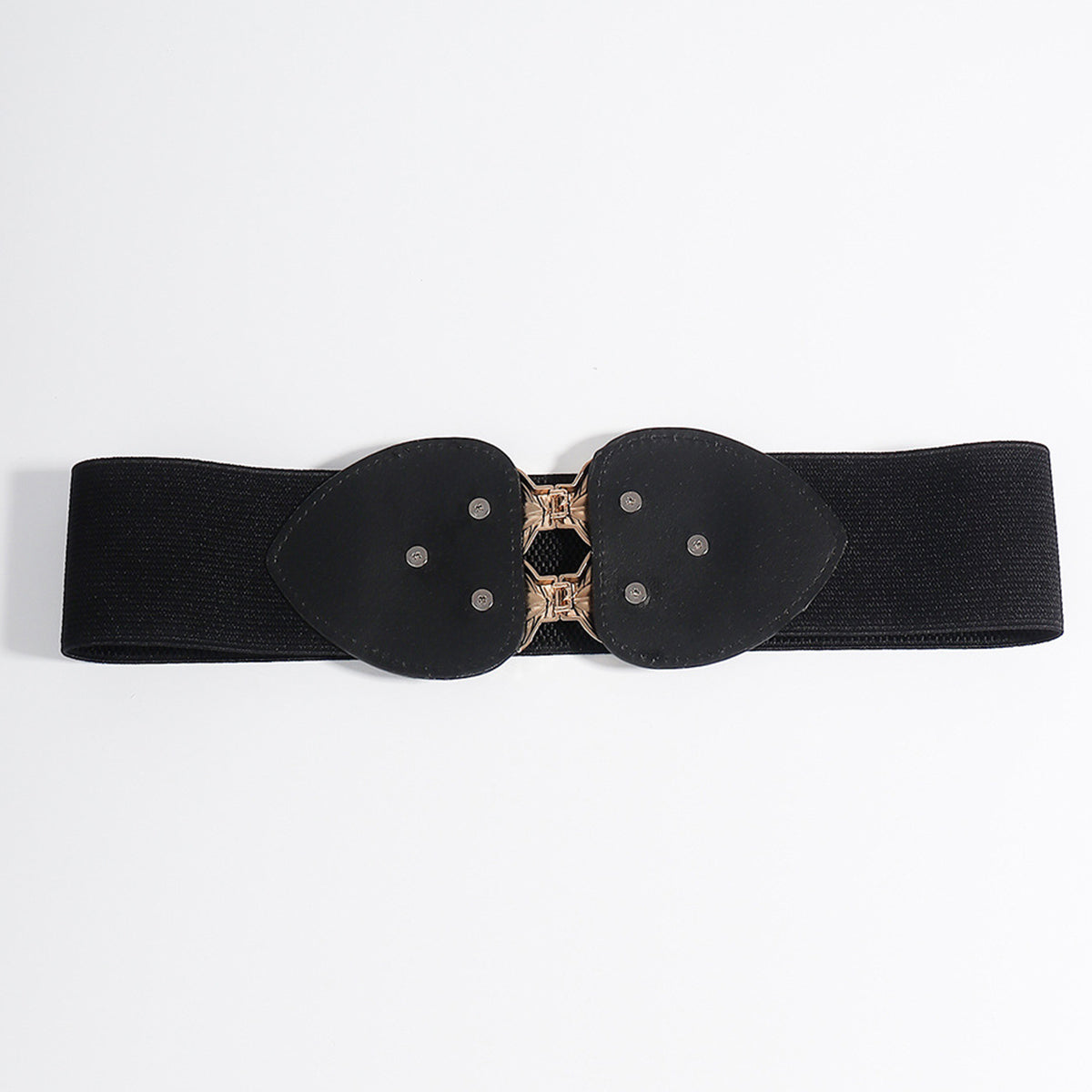 Elastic Belt with Alloy Leaf Buckle