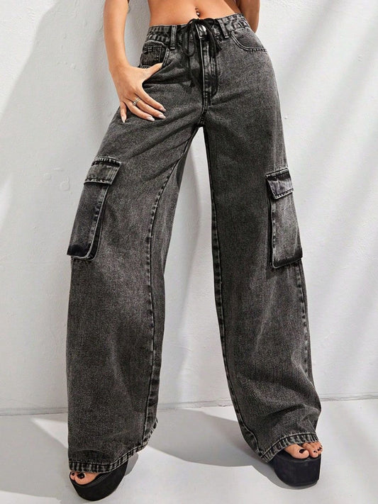 Wide Leg Jeans with Pockets - ShopEasier