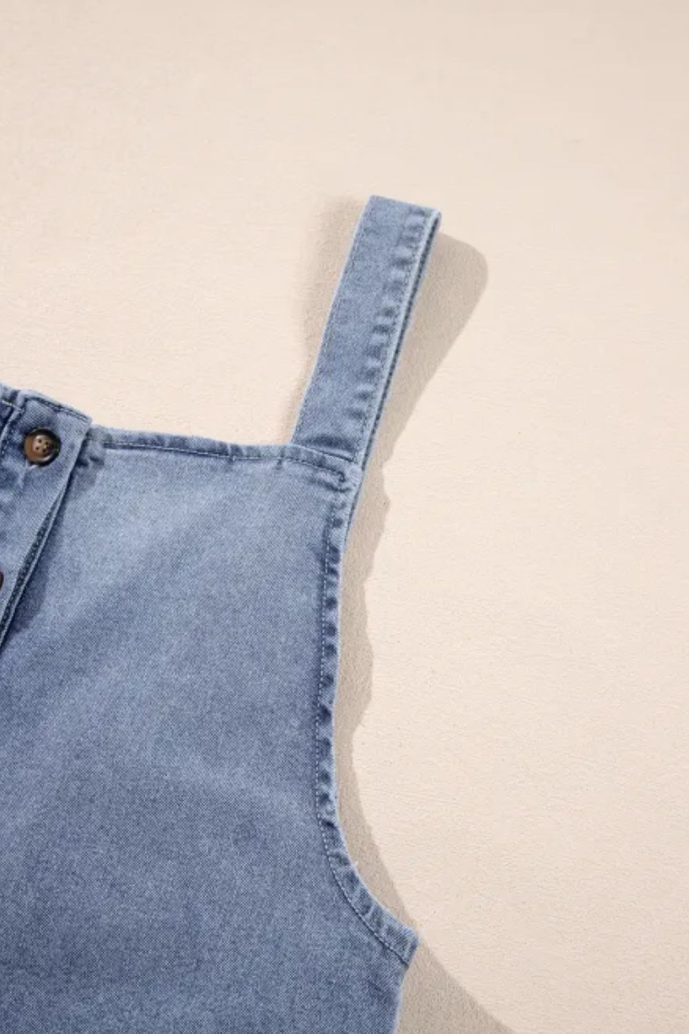 Wide Strap Denim Overalls with Pockets - ShopEasier