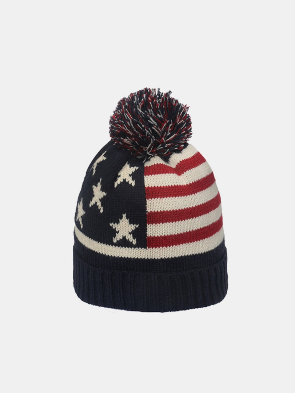 Roll Rim US Flag Knit Hat - ShopEasier