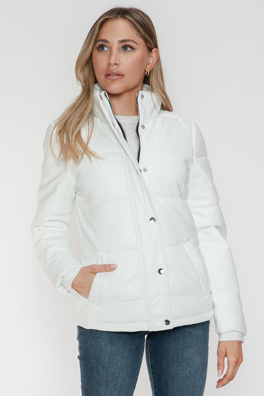 YMI Pocketed Zip Up Turtleneck Puffer Jacket - ShopEasier