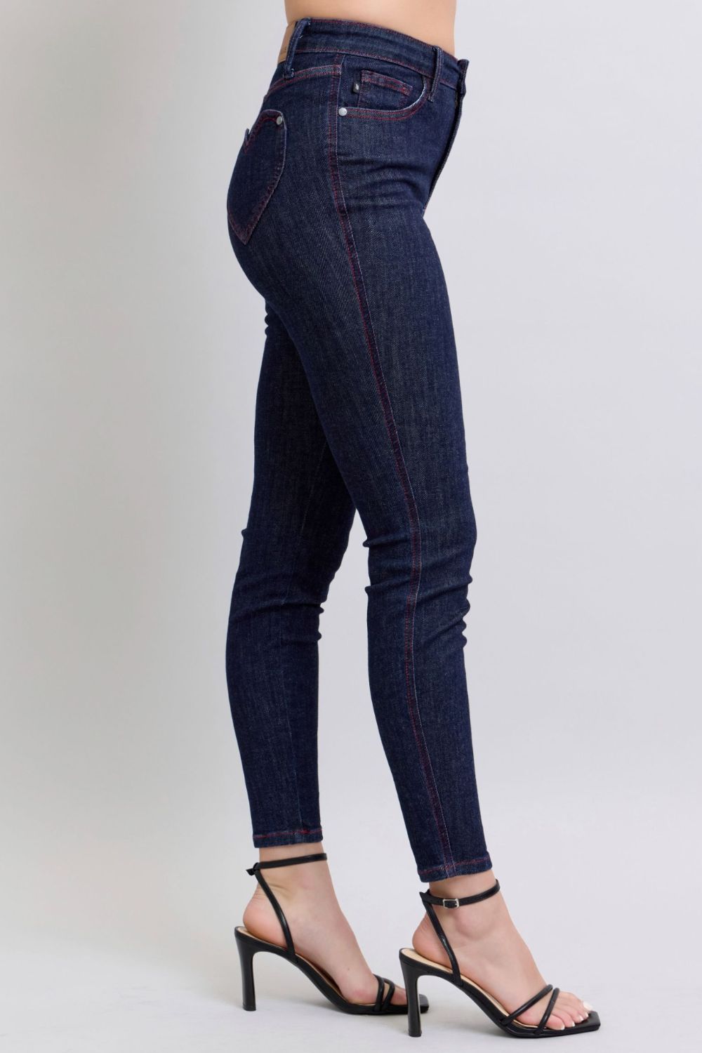 Judy Blue Full Size Heart Shaped Back Pockets Skinny Jeans - ShopEasier