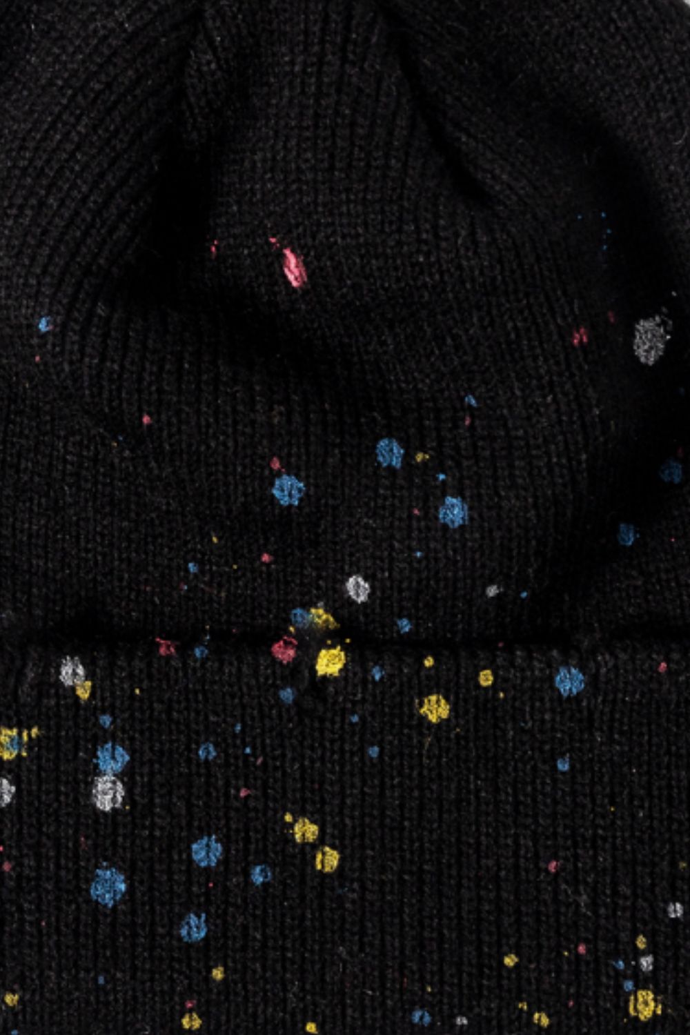 Confetti Rib-Knit Cuff Beanie - ShopEasier