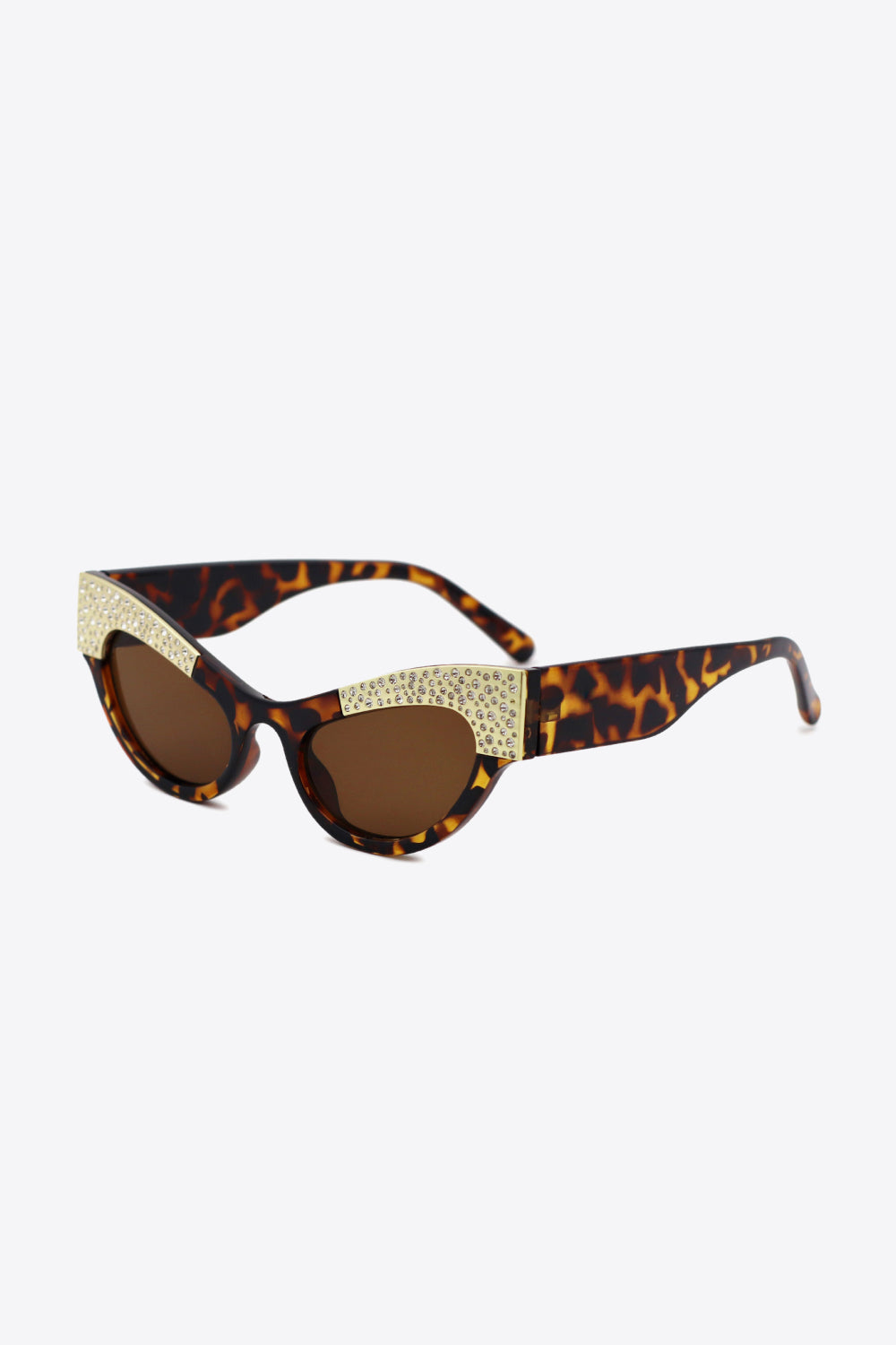 Glamorous Cat-Eye Sunglasses with UV400 Protection and Rhinestone Accents