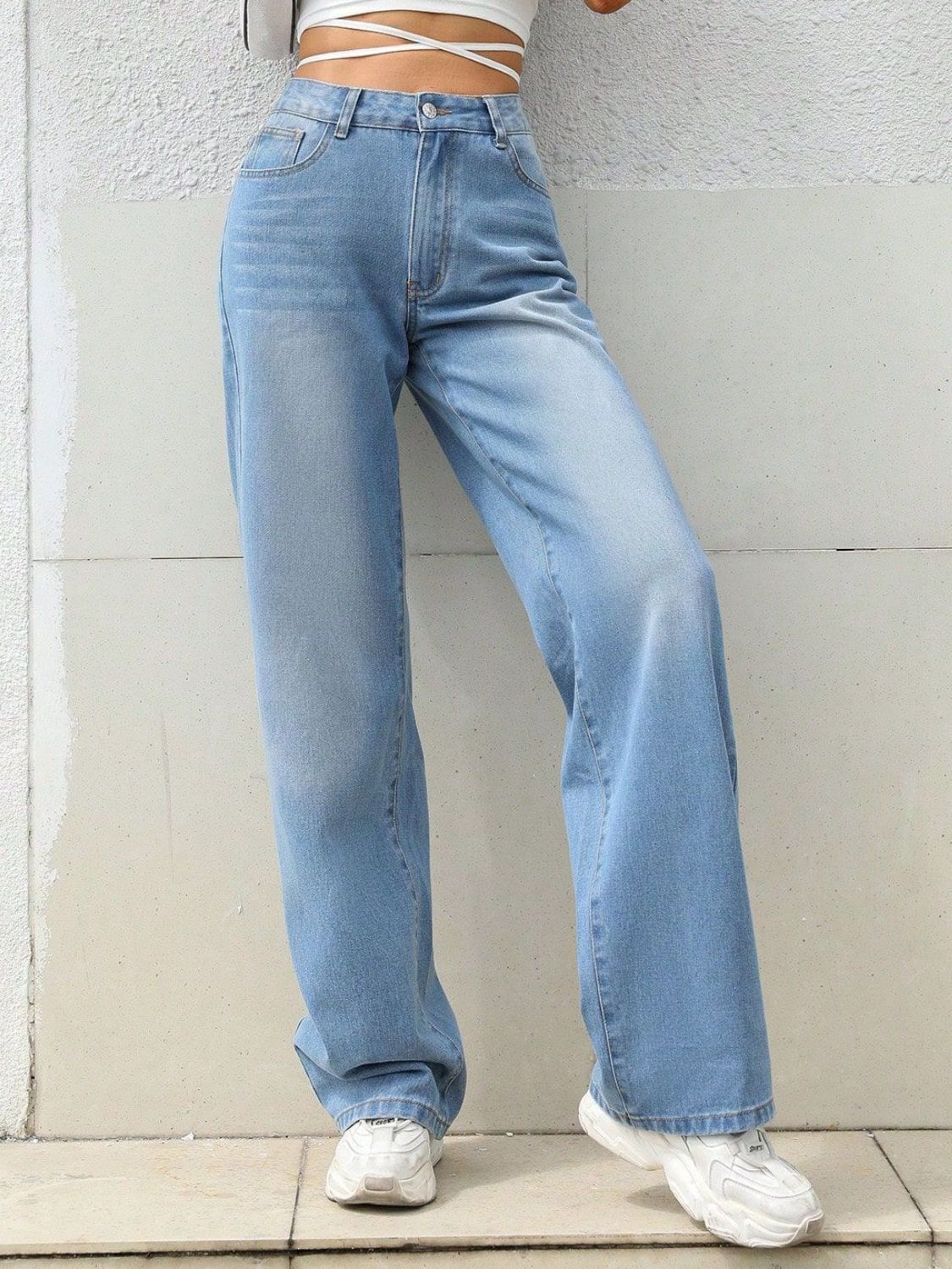 Mid Rise Wide Leg Jeans - ShopEasier