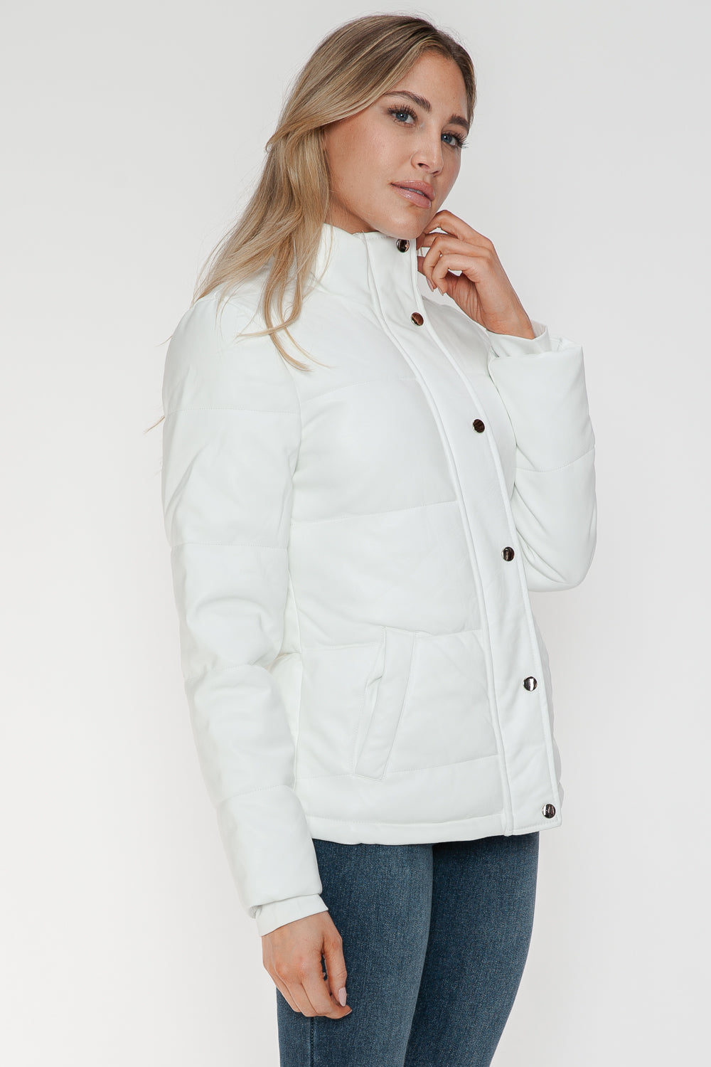 YMI Pocketed Zip Up Turtleneck Puffer Jacket - ShopEasier