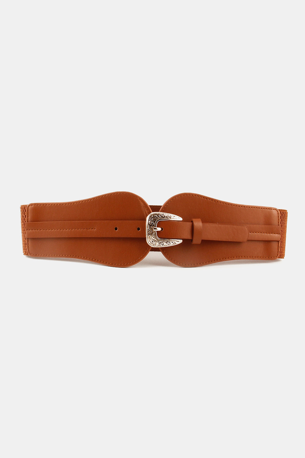 Versatile Wide Elastic Waist Belt with Metal Buckle