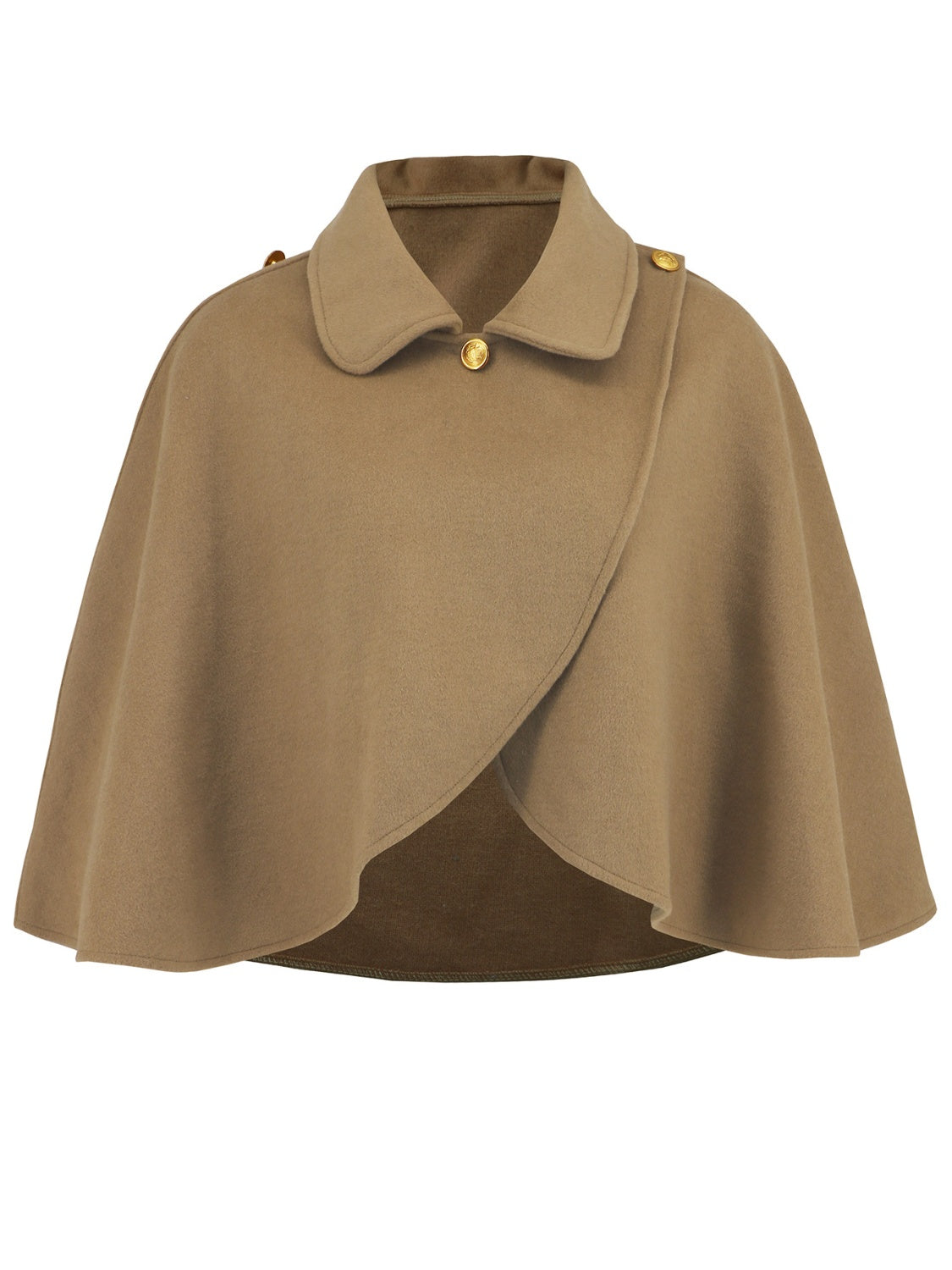 Collared Neck Cropped Cape - ShopEasier