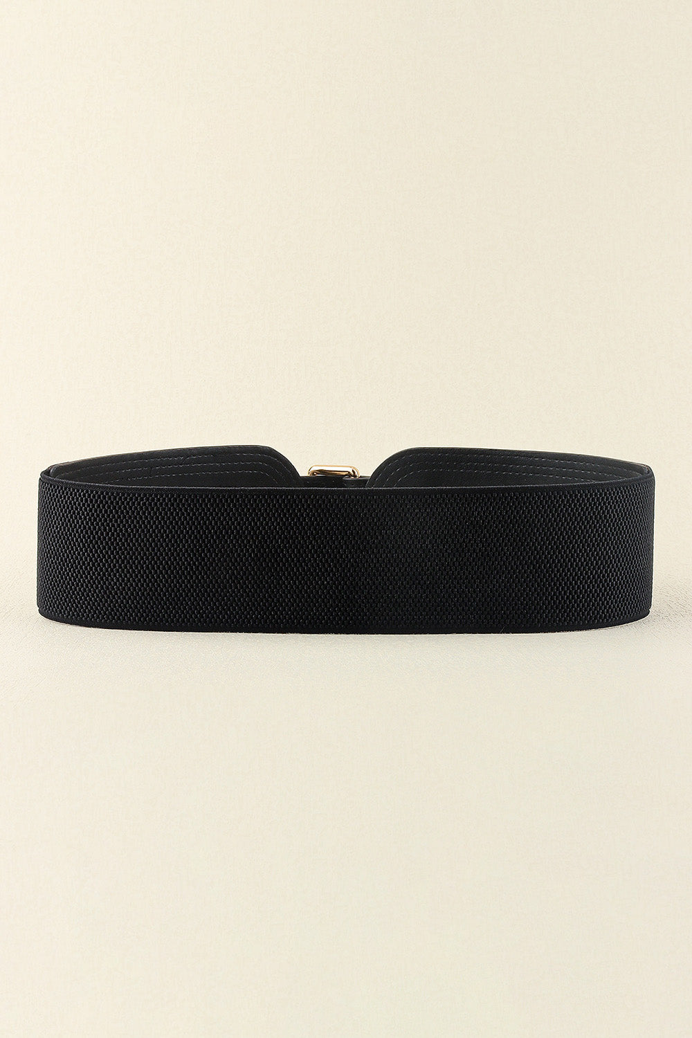 Stretchy PU Waist Belt with Zinc Alloy Buckle