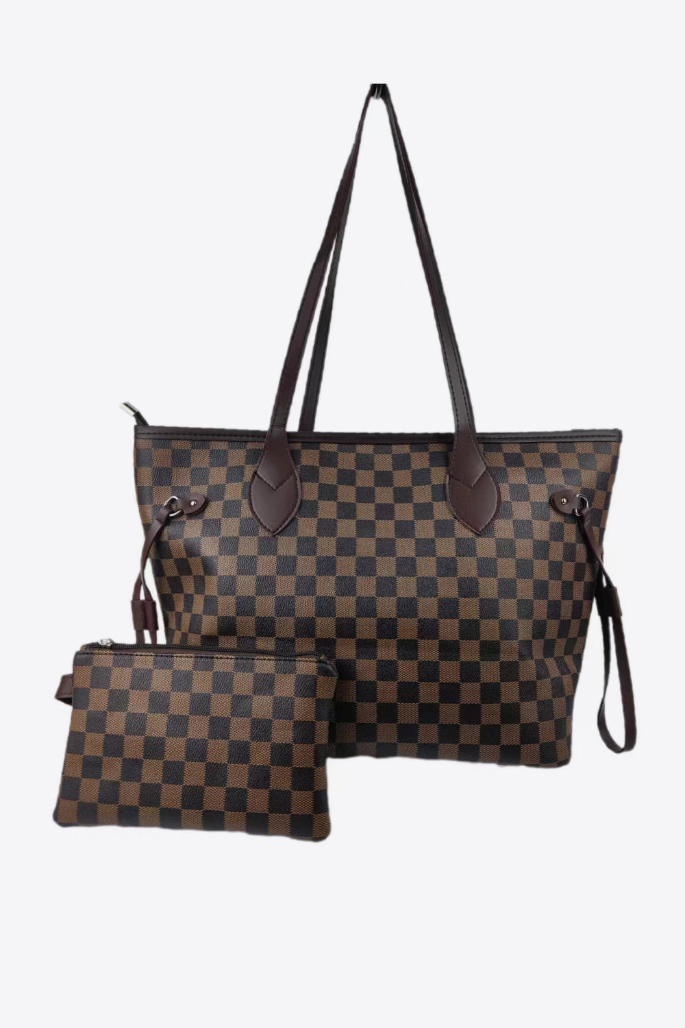 Plaid PVC Two-Piece Tote Bag Set