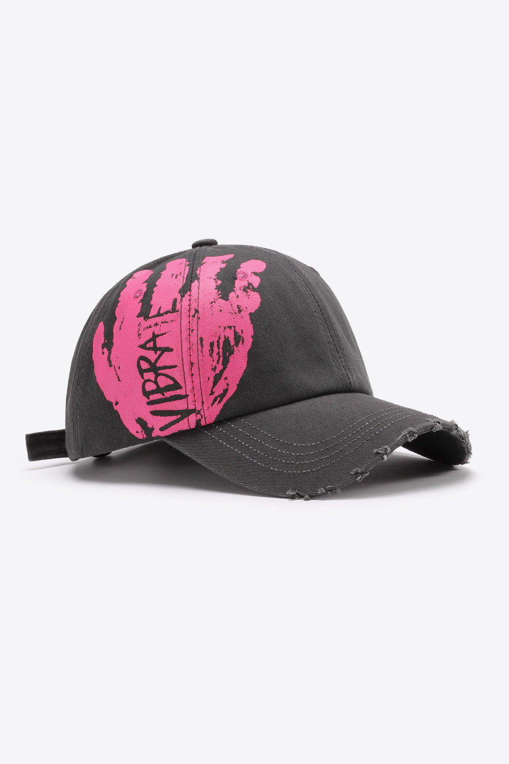 VIBRA Graphic Distressed Adjustable Baseball Cap - ShopEasier