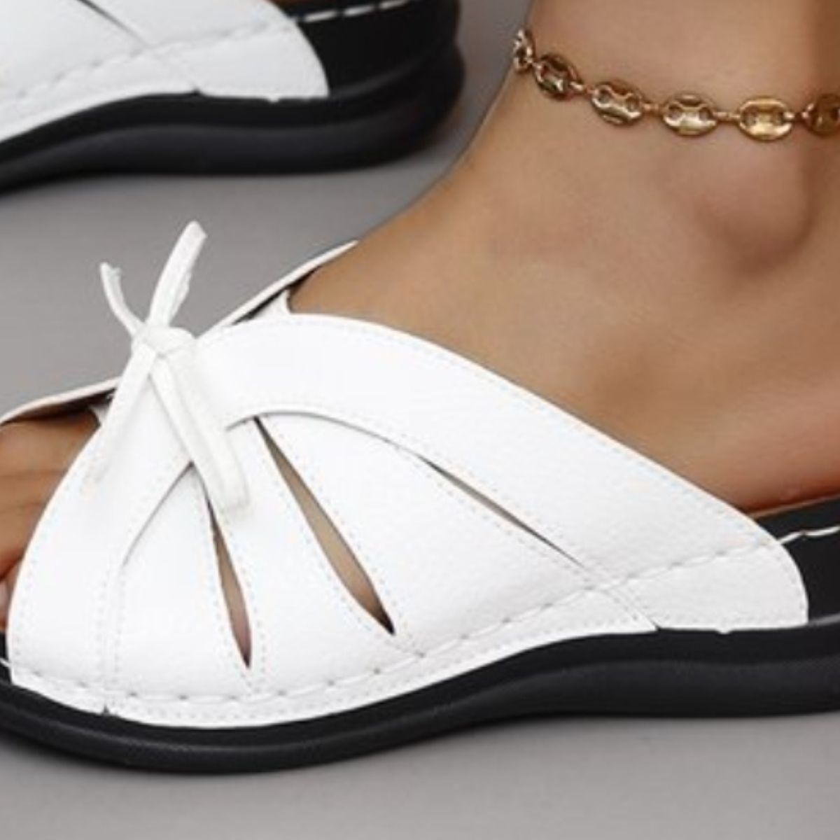 Chic Tied Open Toe Low Heel Sandals