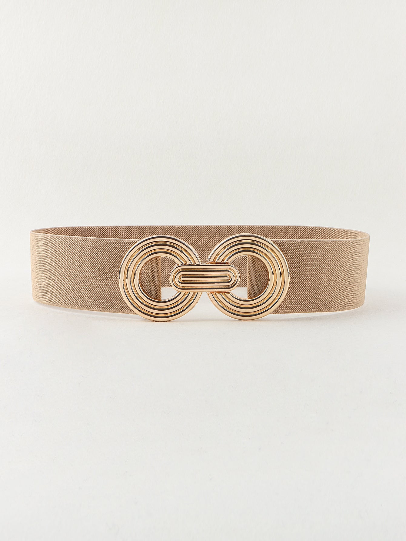 Geometric Alloy Buckle Stretch Belt