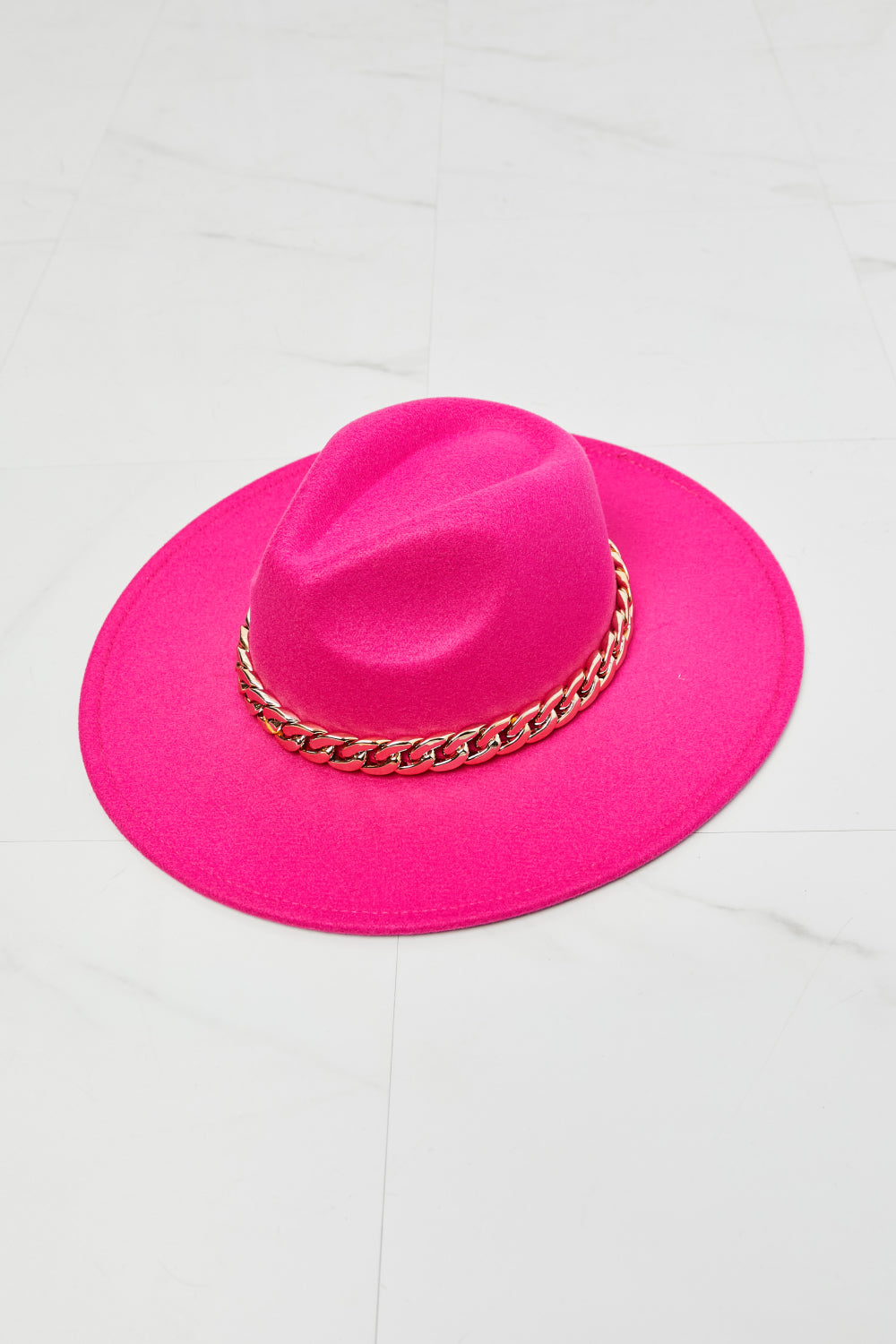 Fame Keep Your Promise Fedora Hat in Pink - ShopEasier