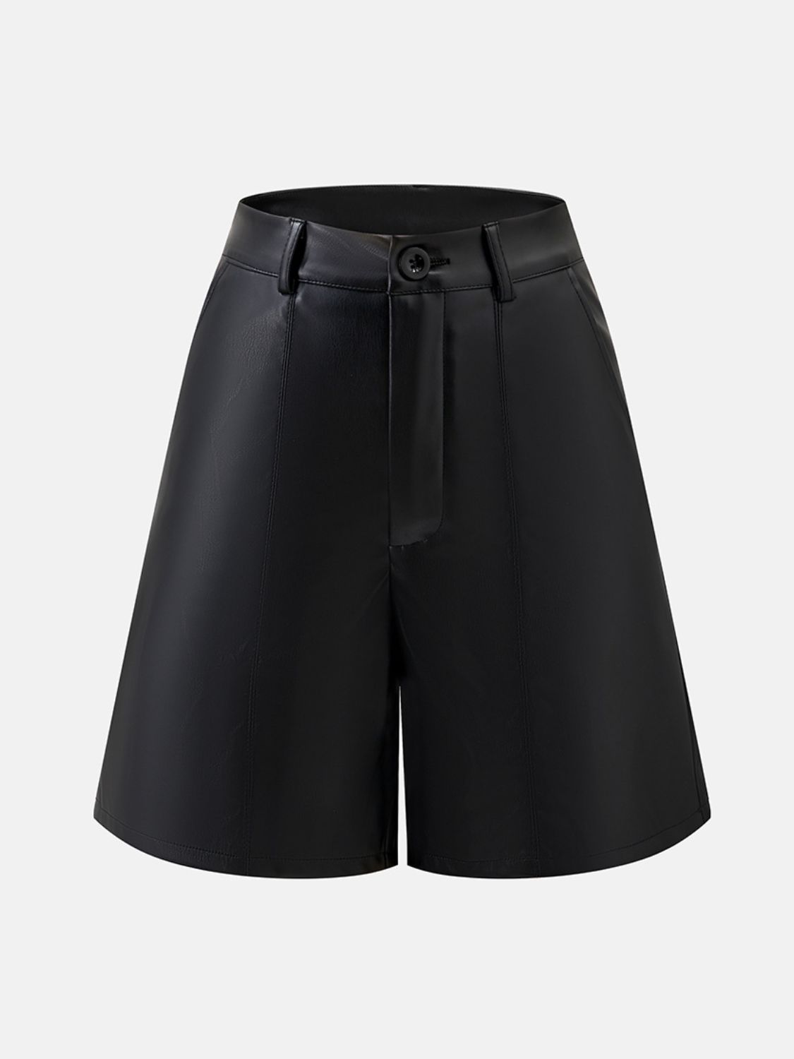 Faux Leather High Waist Shorts with Pockets