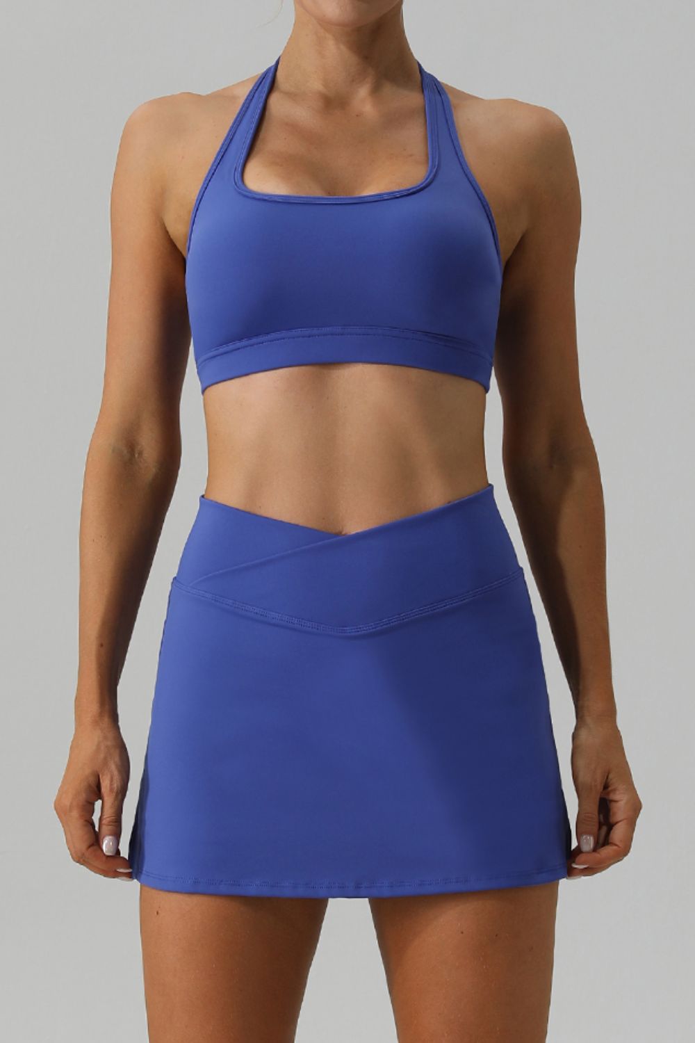 Halter Neck Tank and Slit Skirt Active Set - ShopEasier