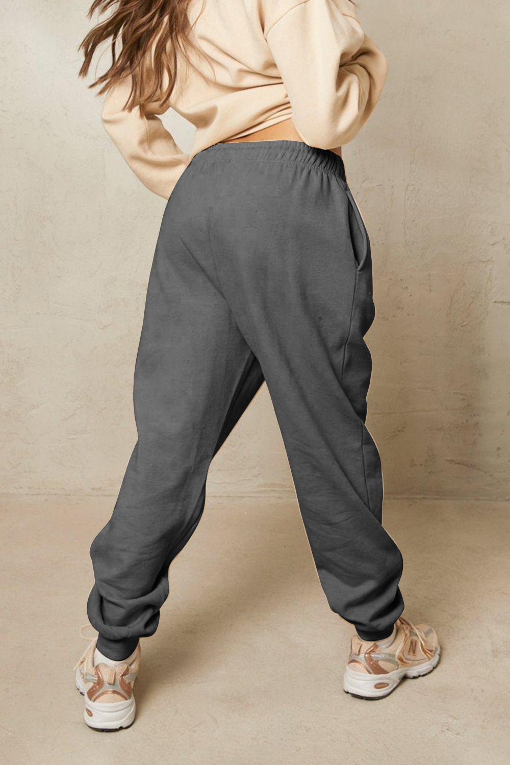 Cozy Heart Graphic Long Sweatpants with Drawstring