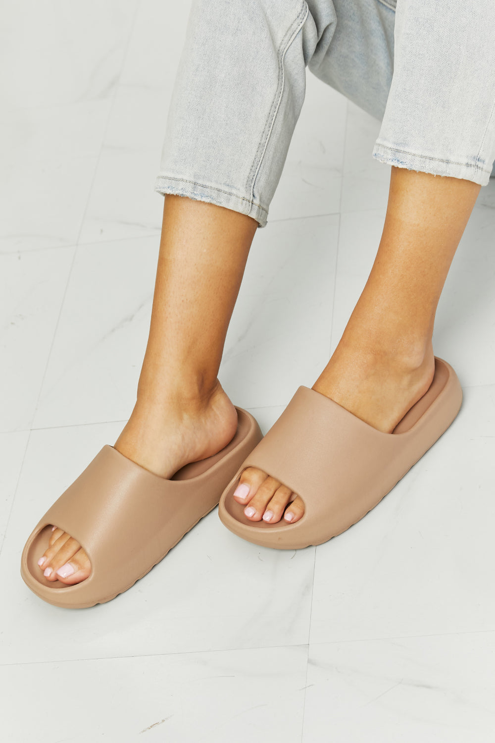 NOOK JOI Cozy Comfort Slides in Beige