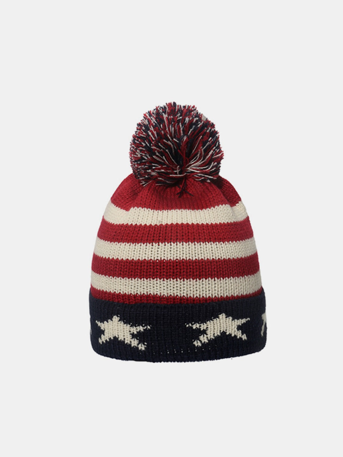 Roll Rim US Flag Knit Hat - ShopEasier