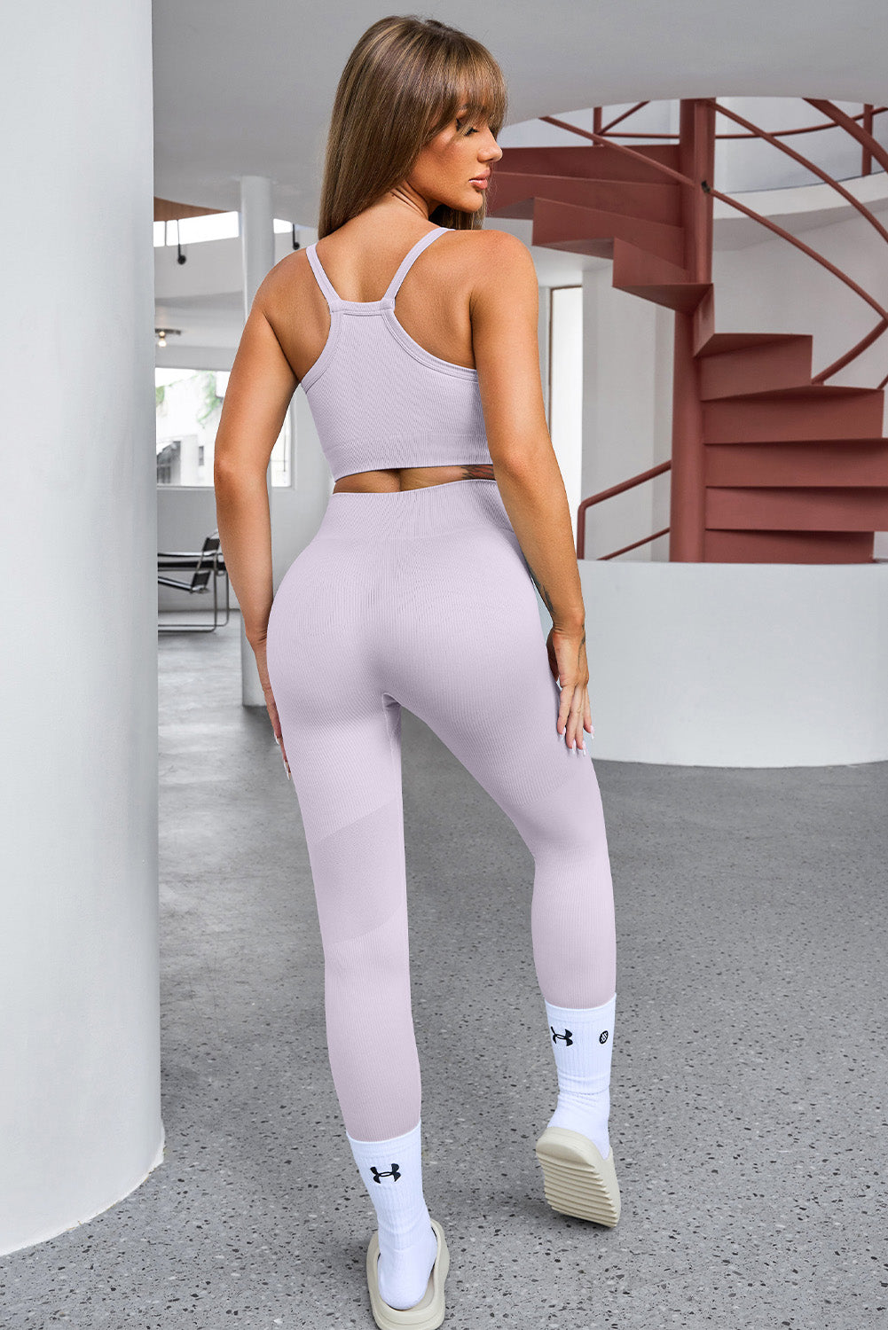 Tank Cropped Active Top and Pants Set - ShopEasier