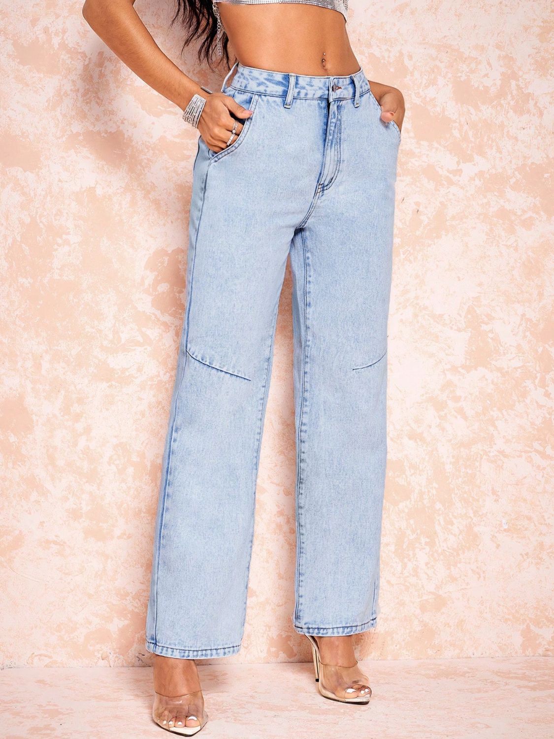 Straight Leg Jeans with Pockets - ShopEasier