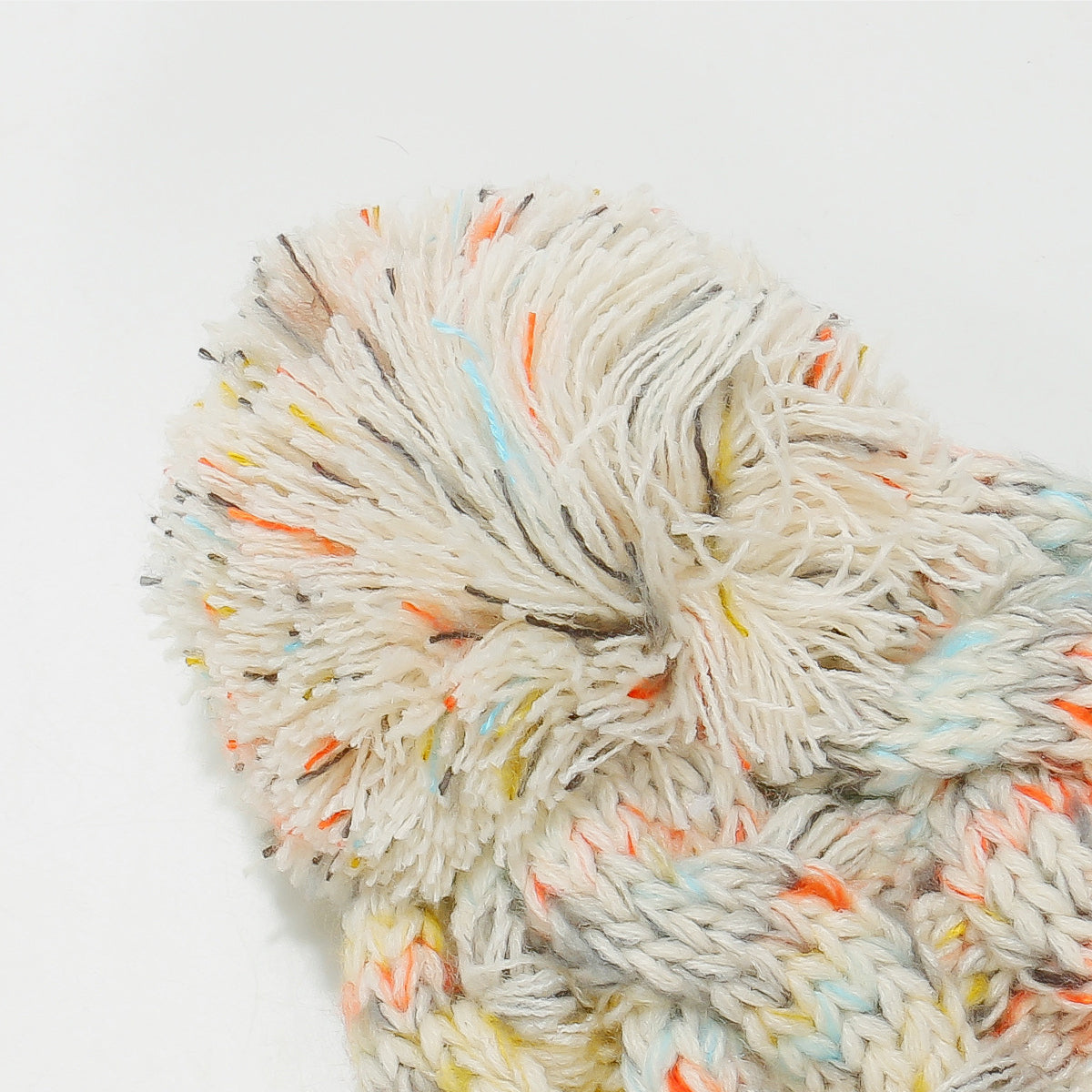 Contrast Cable-Knit Hat with Pompom - ShopEasier