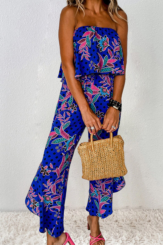 Printed Tube Jumpsuit - ShopEasier