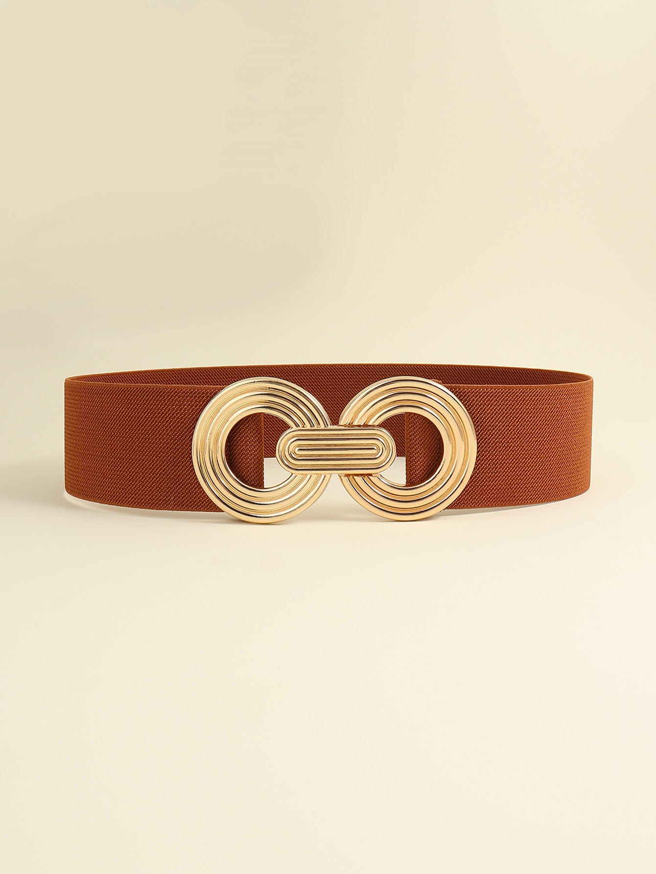 Geometric Alloy Buckle Stretch Belt