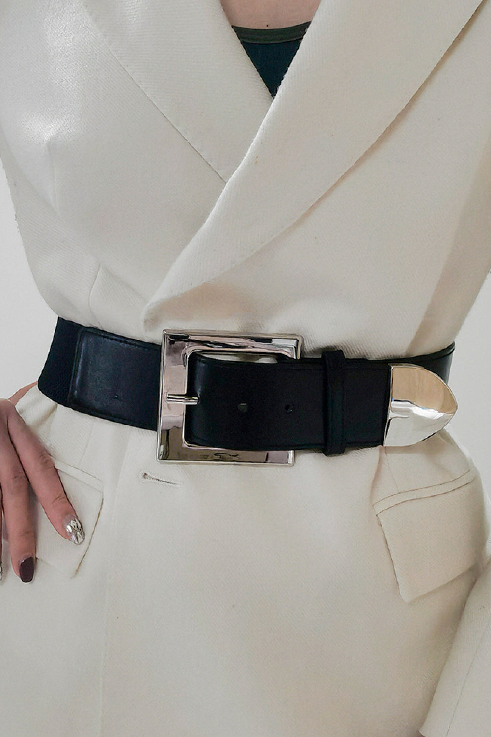 PU Leather Belt with Zinc Alloy Buckle