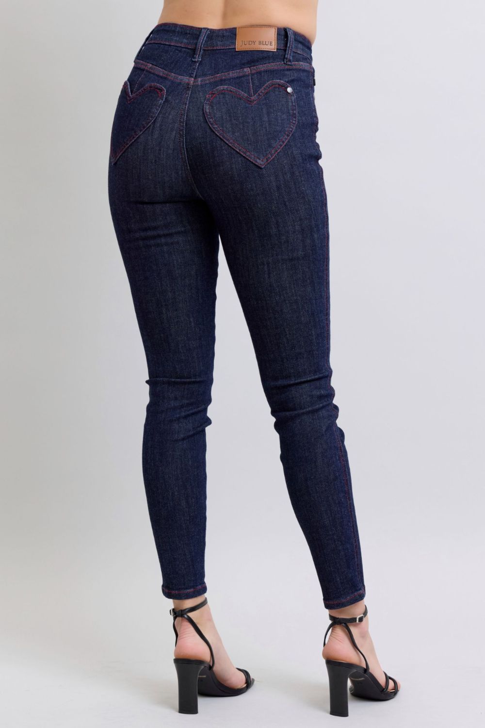 Judy Blue Full Size Heart Shaped Back Pockets Skinny Jeans - ShopEasier