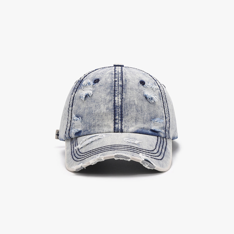 Distressed Cotton Baseball Cap - ShopEasier