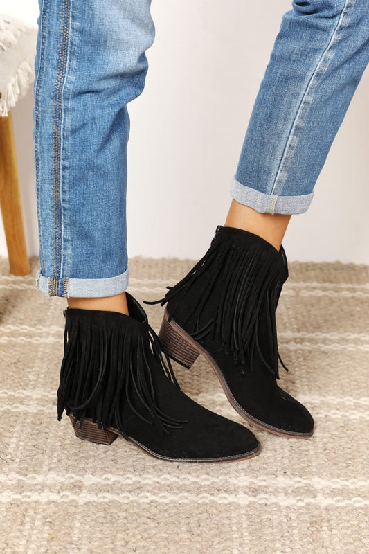 Legend Women's Fringe Cowboy Western Ankle Boots - ShopEasier