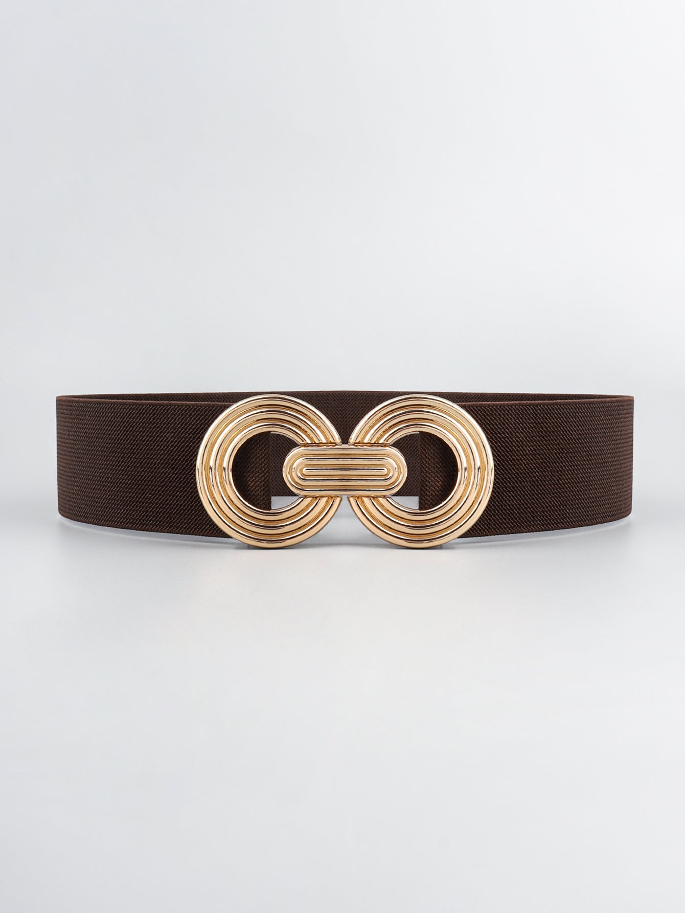 Geometric Alloy Buckle Stretch Belt