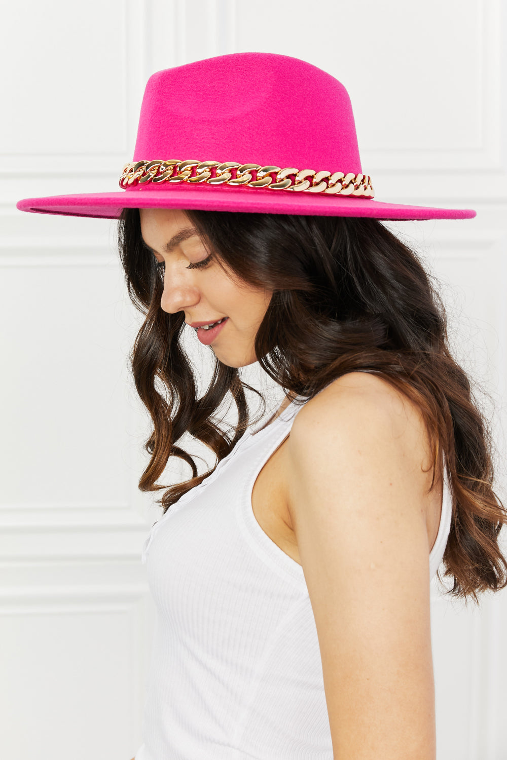 Fame Keep Your Promise Fedora Hat in Pink - ShopEasier