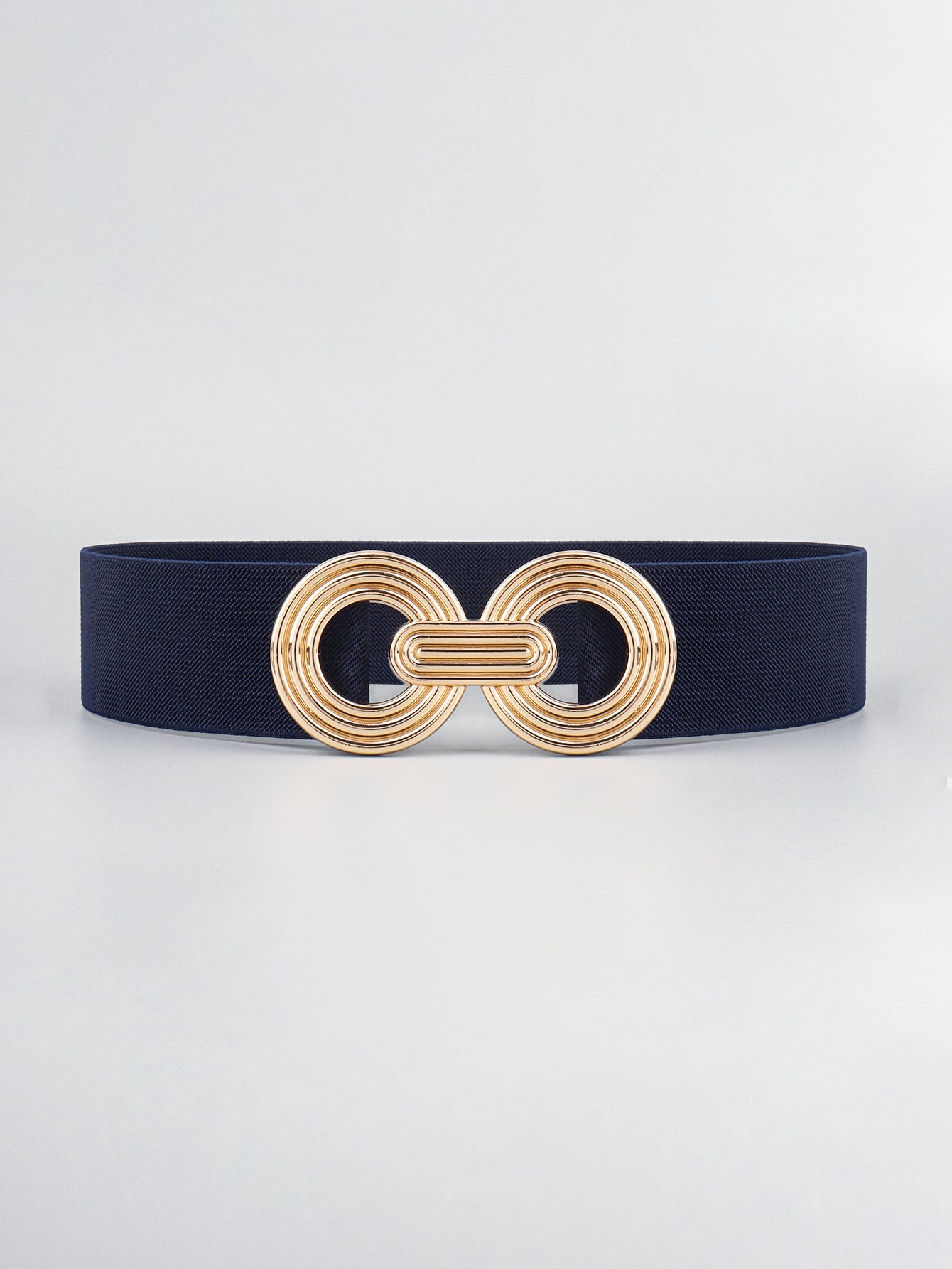 Geometric Alloy Buckle Stretch Belt