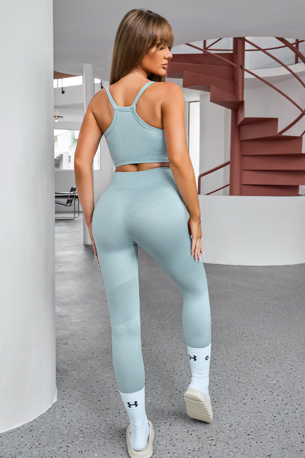 Tank Cropped Active Top and Pants Set - ShopEasier