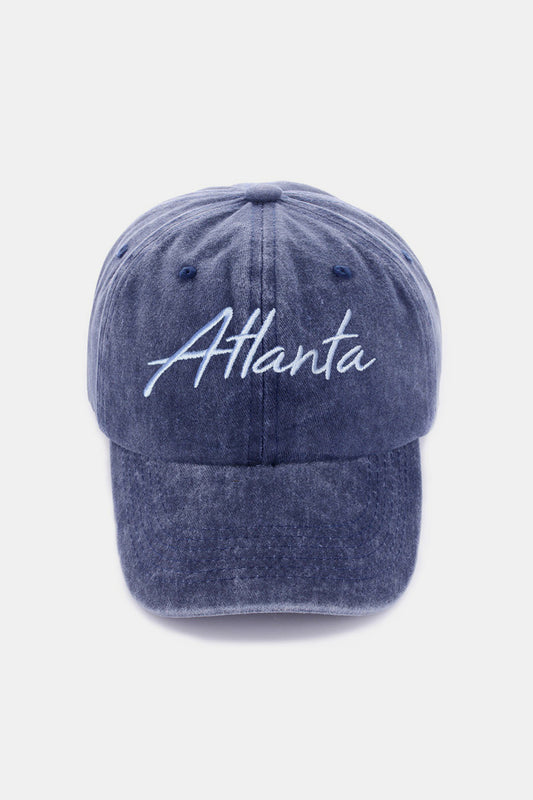 Zenana Washed ATLANTA Embroidered Baseball Cap - ShopEasier