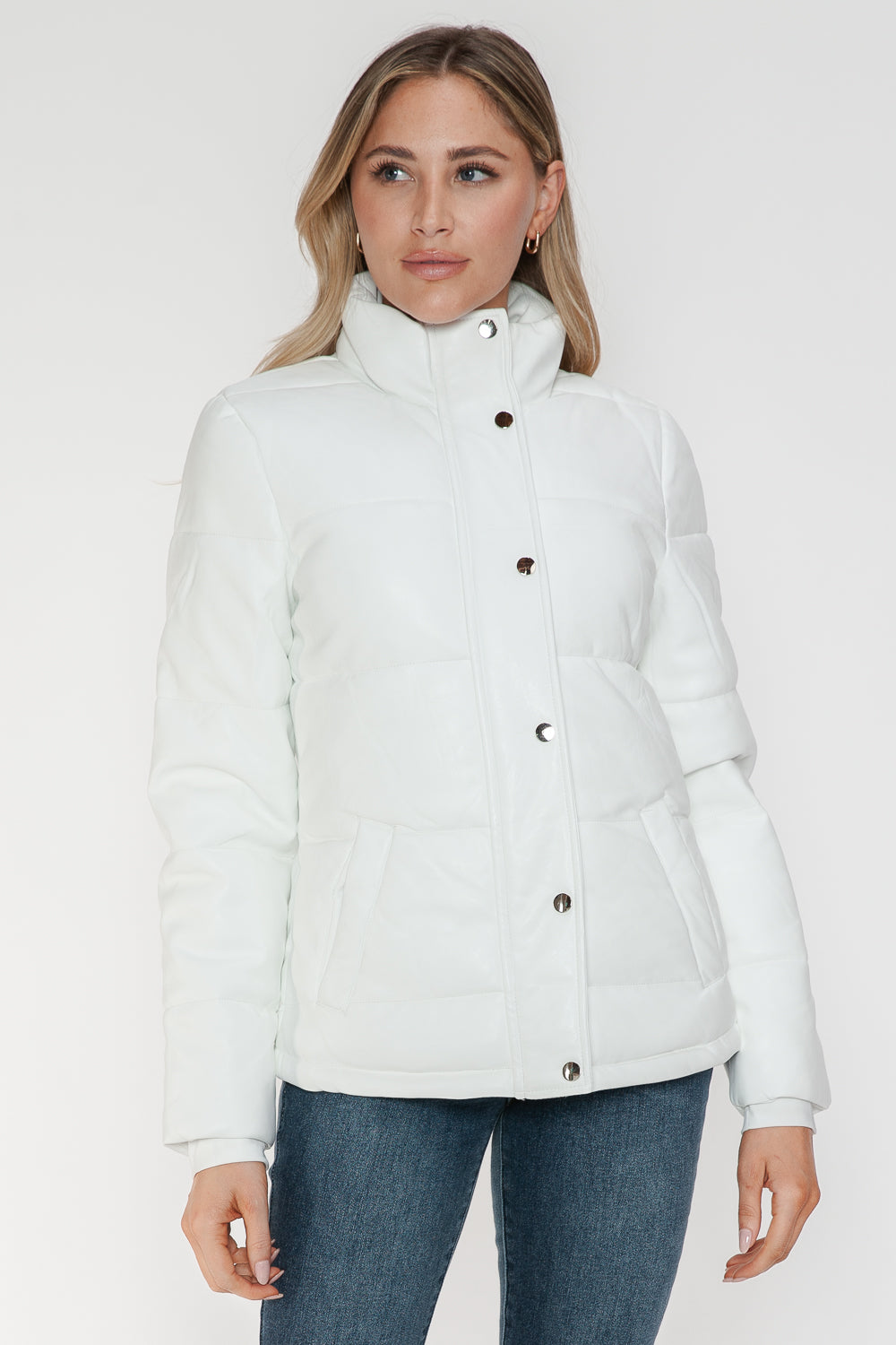 YMI Pocketed Zip Up Turtleneck Puffer Jacket - ShopEasier