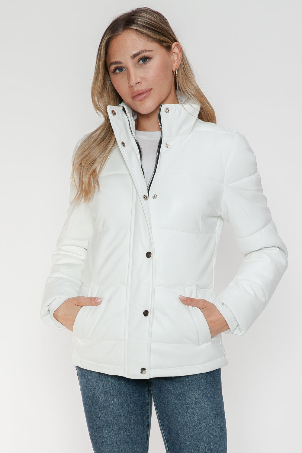 YMI Pocketed Zip Up Turtleneck Puffer Jacket - ShopEasier