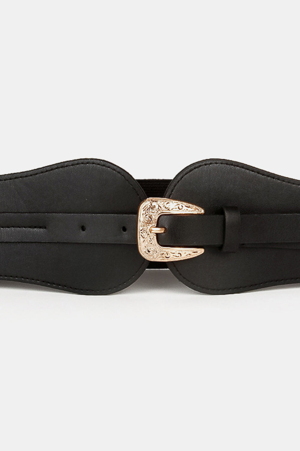 Versatile Wide Elastic Waist Belt with Metal Buckle