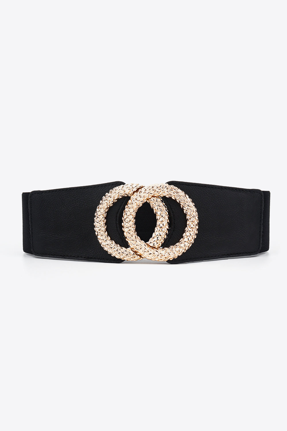 Wide PU Elastic Belt with Circle Buckle