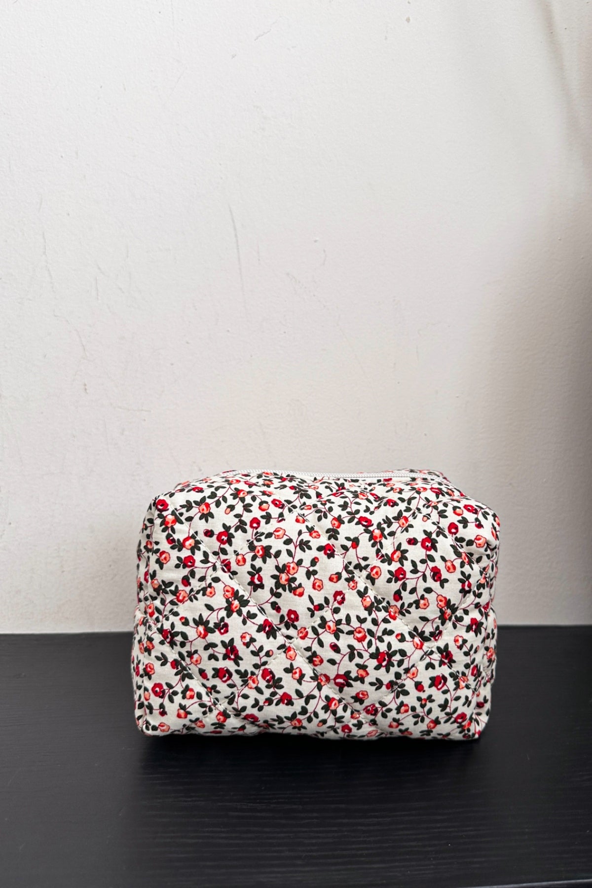 Quilted Floral Clutch with Checkered Interior